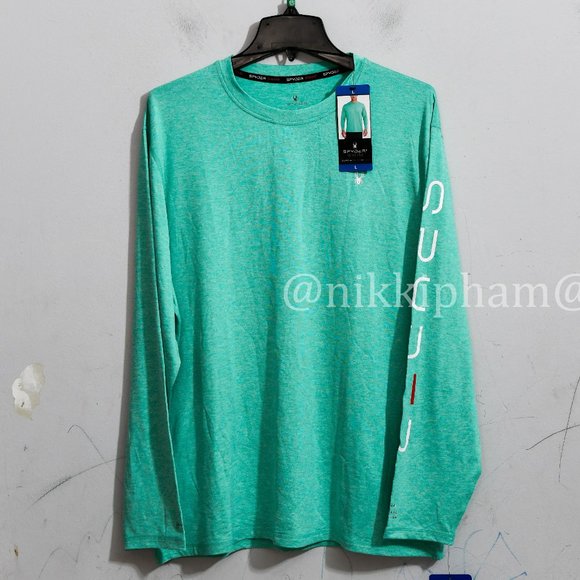 Spyder Men’s sun tee ( Rash Guard),50+ UPF,lightweight IN grEEN - Picture 2 of 5